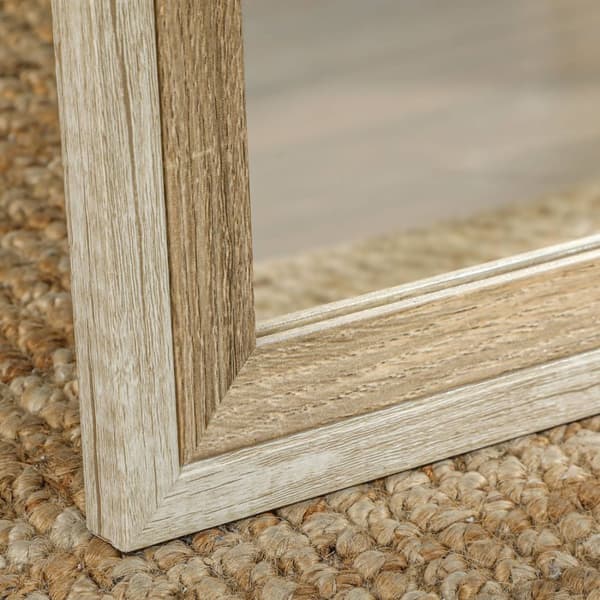 Spejl i fuld længde, MDF-ramme, brudsikker film, 162,6 x 53,3 cm, naturligt træ