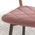 Miniatyrbilde 10 av 10: Spisestuestoler sett med 4 kjøkkenstoler med ryggstøtte, fløyelslook, lenestol 45 x 54 x 87 cm rosa