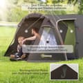 Miniatyrbillede 8 af 10: Tunneltelt til 4 personer, letvægts, stabilt, vandtæt, UV 50+ campingtelt med baldakin, dobbeltdør, sort