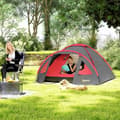 Miniatyrbilde 3 av 10: Campingtelt for 3 personer, lett, stabilt, vanntett, UV 50+, med baldakin, dør, vindu, grunnseil, grå