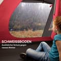 Miniatyrbilde 6 av 10: Campingtelt for 3 personer, lett, stabilt, vanntett, UV 50+, med baldakin, dør, vindu, grunnseil, grå