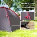 Miniatyrbilde 7 av 10: Campingtelt for 3 personer, lett, stabilt, vanntett, UV 50+, med baldakin, dør, vindu, grunnseil, grå