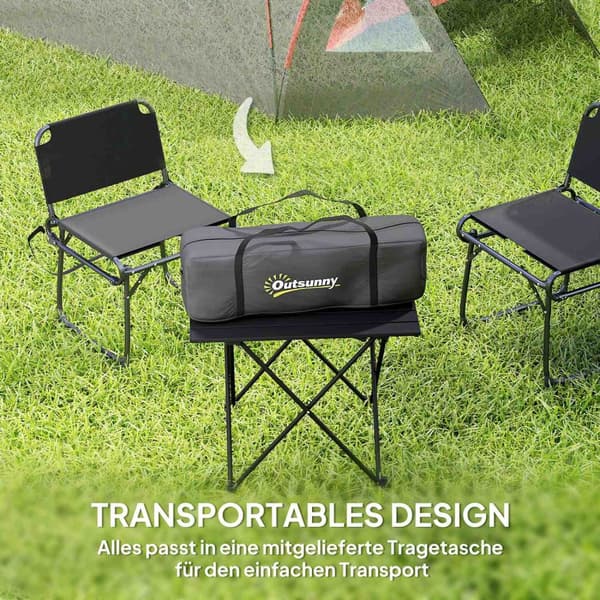 Campingtelt for 3 personer, lett, stabilt, vanntett, UV 50+, med baldakin, dør, vindu, grunnseil, grå