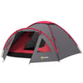 Miniatyrbilde 1 av 10: Campingtelt for 3 personer, lett, stabilt, vanntett, UV 50+, med baldakin, dør, vindu, grunnseil, grå