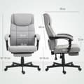 Miniatyrbillede 4 af 10: Kontorstol med massagefunktion Ergonomisk chefstol med lænefunktion Fodstøtte Grå