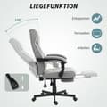 Miniatyrbillede 8 af 10: Kontorstol med massagefunktion Ergonomisk chefstol med lænefunktion Fodstøtte Grå