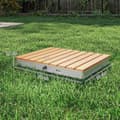 Miniatyrbillede 4 af 7: Gulvbruser havebruser med justerbart fodhjul aluminium op til 4 m springvandshøjde 70 x 55 cm naturtræ