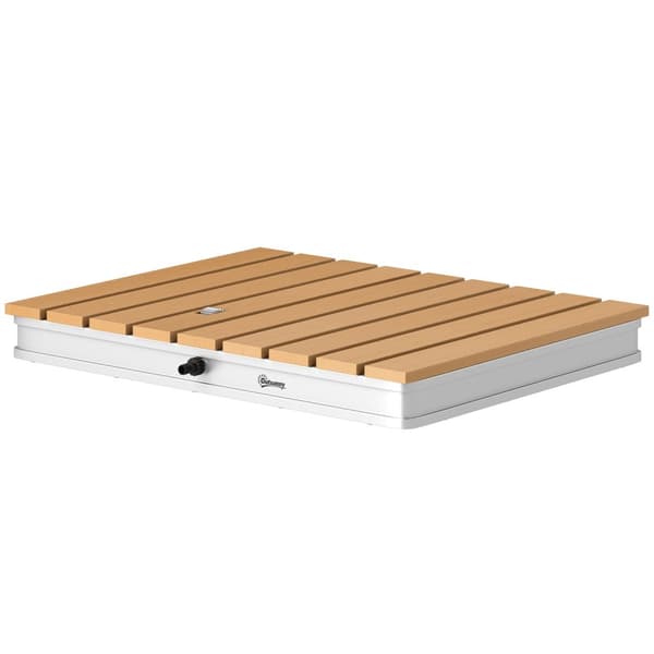 Gulvbruser havebruser med justerbart fodhjul aluminium op til 4 m springvandshøjde 70 x 55 cm naturtræ