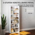 Miniatyrbillede 6 af 10: Reol, 6 rum, justerbare hylder, spånplade, 60 x 24 x 158,5 cm, hvid