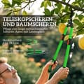 Miniatyrbillede 6 af 10: Hækkesakssæt 2-delt havesaks klingelængde 90 cm beskæringssaks med metalklinger, udtrækbart håndtag