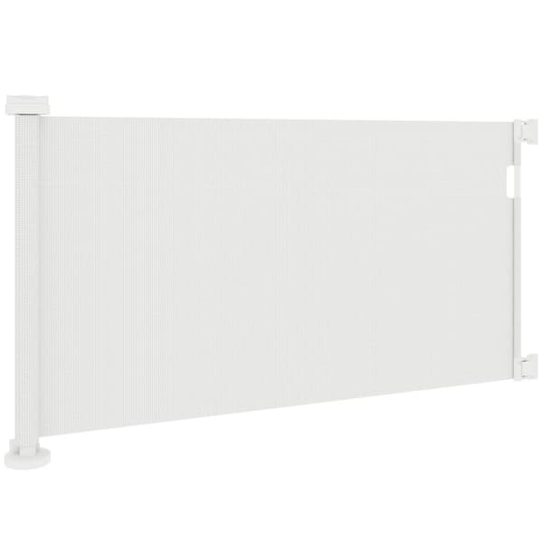 Trappeport uttrekkbar 0-136cm 87 cm høy dørport for kjæledyr 142 x 10 x 87 cm hvit