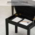 Miniatyrbillede 6 af 10: Klaverbænk, betræk i imiteret læder, quiltede knapper, opbevaringsplads, træben, sort