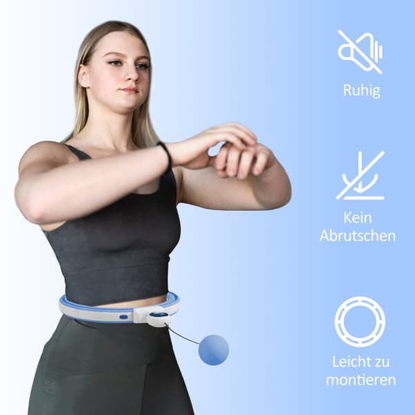 Smart Hula Hoop Voksne med vægtboldtæller 16 knob (76-113 cm) Lyseblå