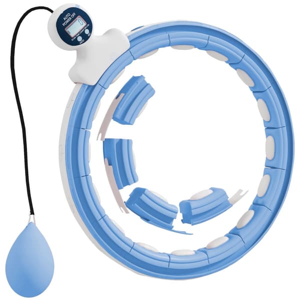 Smart Hula Hoop Voksne med vægtboldtæller 16 knob (76-113 cm) Lyseblå