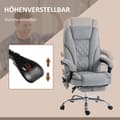 Miniatyrbillede 6 af 10: Ergonomisk kontorstol med massagefunktion, fodstøtte, drejelig, rullebar, grå