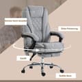 Miniatyrbillede 8 af 10: Ergonomisk kontorstol med massagefunktion, fodstøtte, drejelig, rullebar, grå