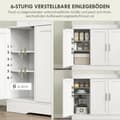 Miniatyrbillede 6 af 10: Køkkenskab, skandinavisk design, 4 skabe, justerbare hylder, glaslåger, åben plads, spånplade, MDF, hvid
