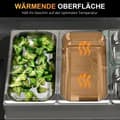 Miniatyrbillede 6 af 10: 2-i-1 buffetvarmer 6,8L kogeplade 300 Watt rustfrit stål madvarmer sølv