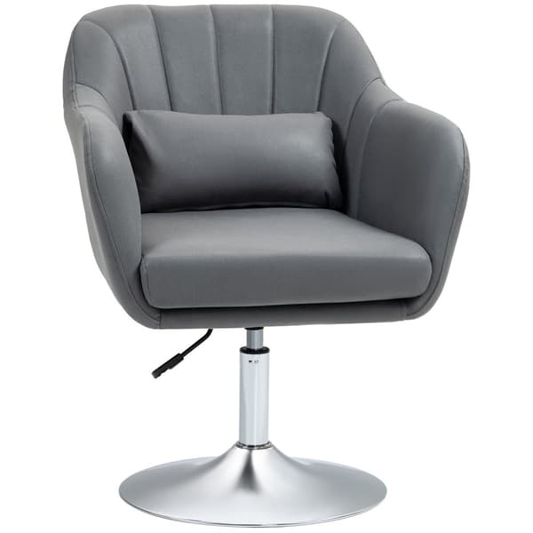 Svingstol, høydejusterbar kontorstol, polyester, metall, 60 x 60 x 79-91 cm, mørkegrå