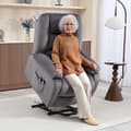 Miniatyrbillede 3 af 10: Tv-stol med ståhjælp, varme- og massagefunktion, fjernbetjening og sidelomme, mørkegrå