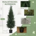 Miniatyrbillede 5 af 10: Kunstig cypres plante, 638 plastblade, med potte, UV-bestandig, grøn