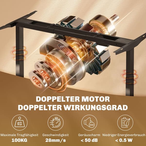 Elektrisk skrivebordsstel, højdejusterbar, med memory funktion, stål, sort