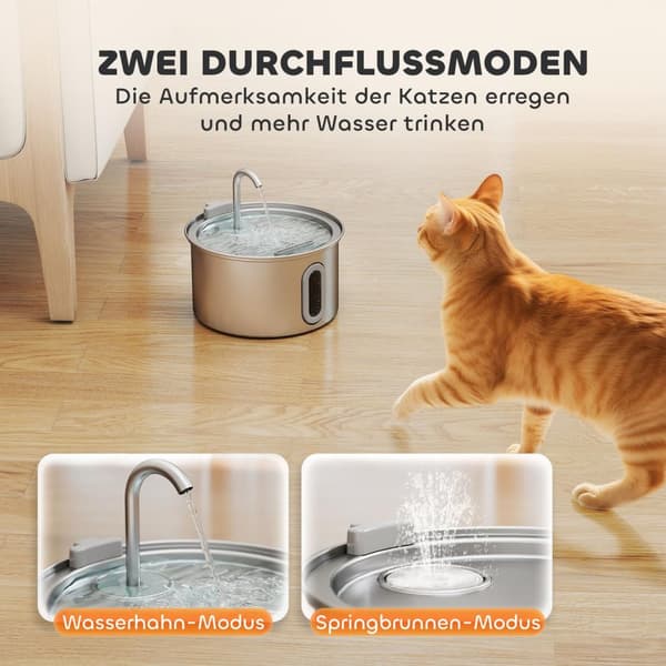 Kattefontæne 2,5L drikkefontæne til katte med støjsvag pumpe LED aktivt kulfilter 19,4 x 19,4 x 18,7 cm