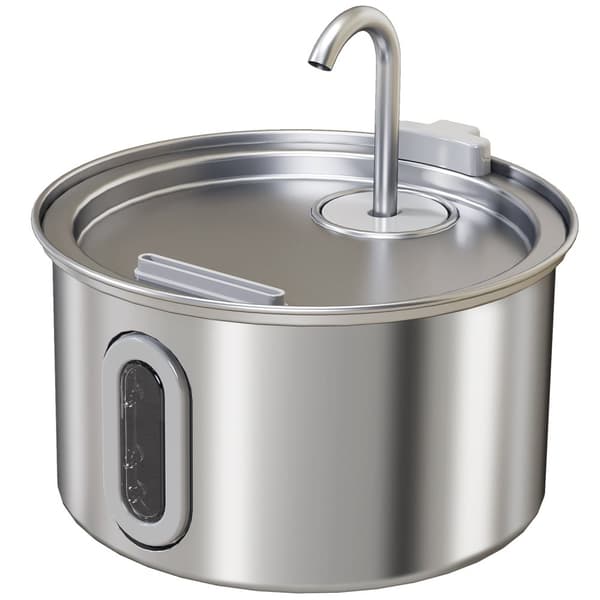 Kattefontæne 2,5L drikkefontæne til katte med støjsvag pumpe LED aktivt kulfilter 19,4 x 19,4 x 18,7 cm
