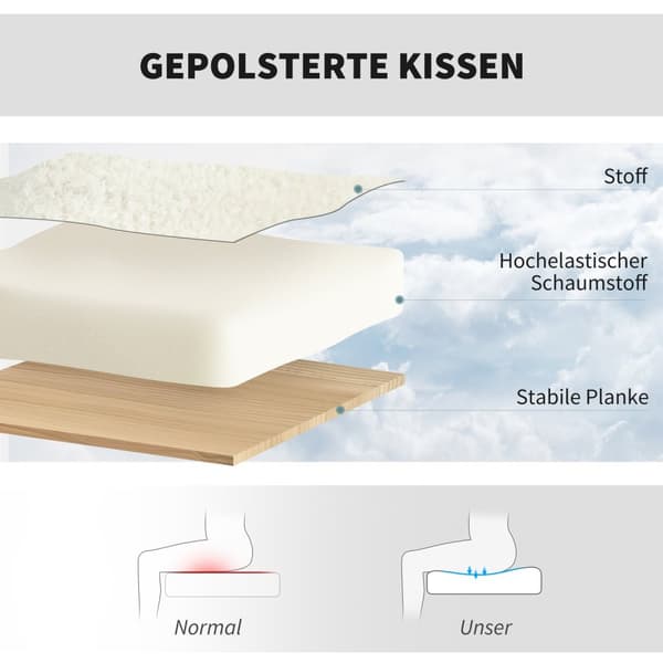 Drejelig kontorstol med hjul, skrivebordsstol, fleecestof, skum, højdejusterbar, hjemmekontor, cremehvid