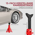Miniatyrbillede 5 af 10: Donkraftstativ 6 tons bæreevne 2 styks støttestativ inklusive 2 sikkerhedsnåle højdejusterbar rød