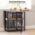 Miniatyrbilde 6 av 10: Sammenleggbart spisebord i industridesign, for inntil 4 personer, åpne hyller, fleksibelt, metall, sponplater, grå