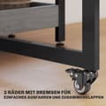 Miniatyrbilde 7 av 10: Sammenleggbart spisebord i industridesign, for inntil 4 personer, åpne hyller, fleksibelt, metall, sponplater, grå