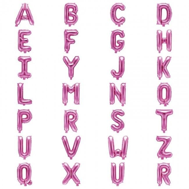 Bokstavsballong Rosa Mini A - Z