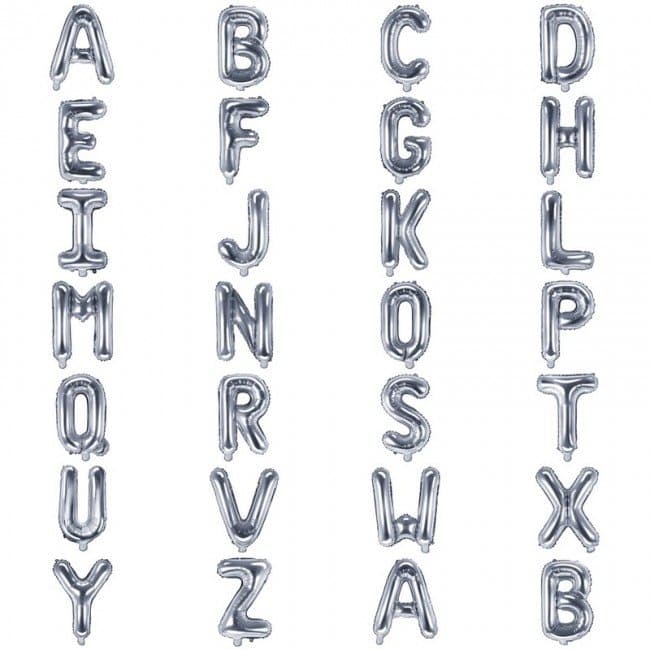 Bokstavsballong Silver Mini A - Z