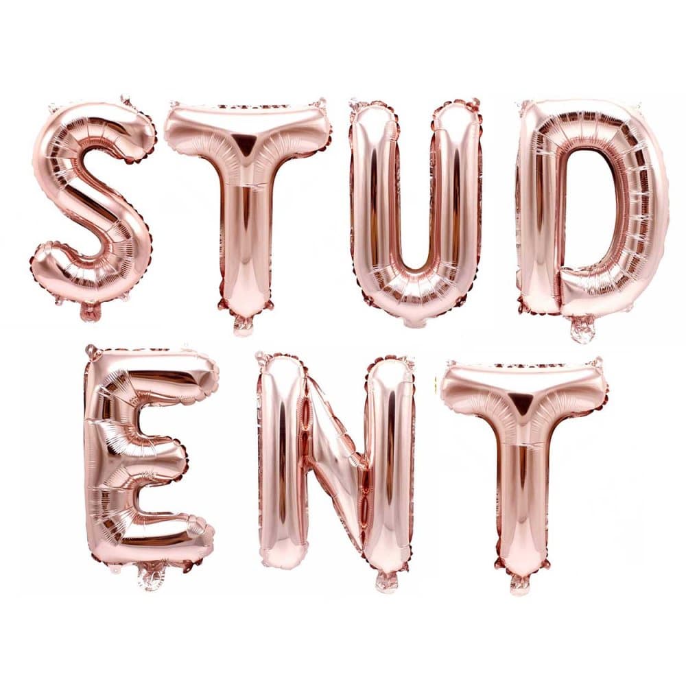 Enorma Student Bokstavsballonger Roséguld 80cm Höga
