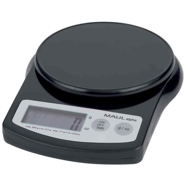Precisionvåg - MAUL - MAULalpha - Kapacitet 500 g - Batteridriven - Indelningar 0,1 g