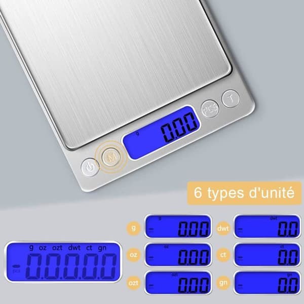 Diyife Precisionvåg 500g/0.01g, Kök/Handvåg/Smyckevåg, Hög Precision Elektronisk Vågmätare