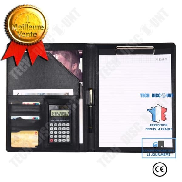 TD® Office Folder A4 Multifunctional Office Folder Multifunctional Calculator Leather Manager Folder Presentmapp