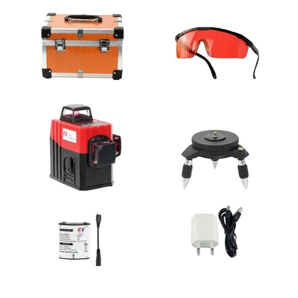 3D Laser Niveau, Selvnivellering, 360 Beslag Skråfunktion, 360 Laser Tripod