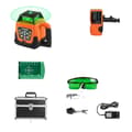 Miniatyrbild 1 av 2: Rotationslaser, 360 graders självnivellering, vertikal och horisontell skanning., Grön Strålkitt Set 2