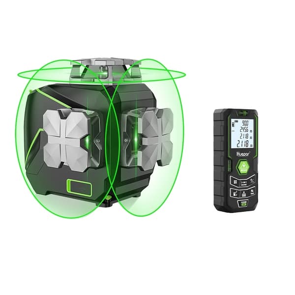 Grøn Laser Niveau med Bluetooth, 3D Krydslinje, 12 Linjer,SÆT-4