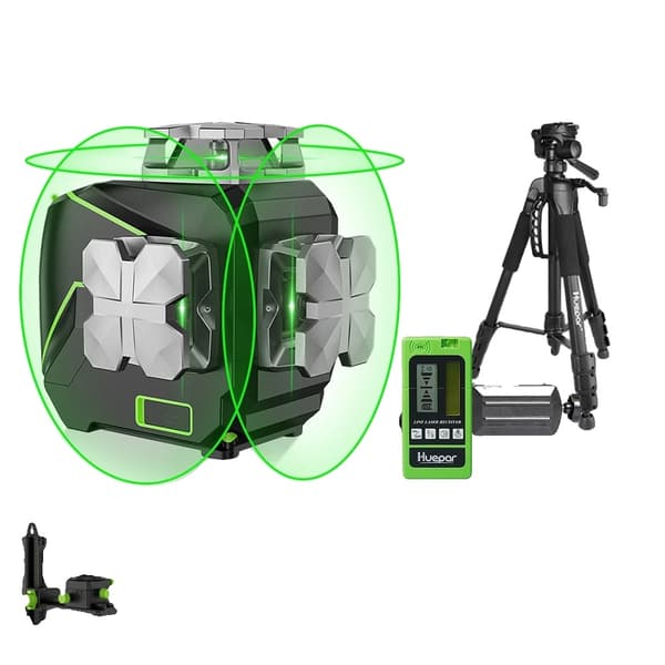 Grøn Laser Niveau med Bluetooth, 3D Krydslinje, 12 Linjer,SÆT-4 SET-3