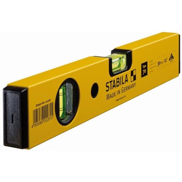 Vattenpass av lättmetall - STABILA - Typ 70 2281 30 cm - 1 flaska - Fabrikskalibrering