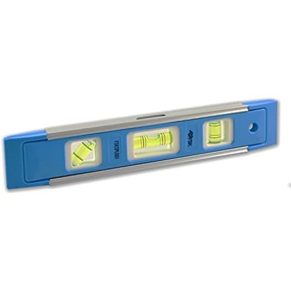 Ferrestock FSKSPL001 Professionellt magnetiskt vattenpass med magnetisk bas och tre rörformade glödlampor, 225 mm