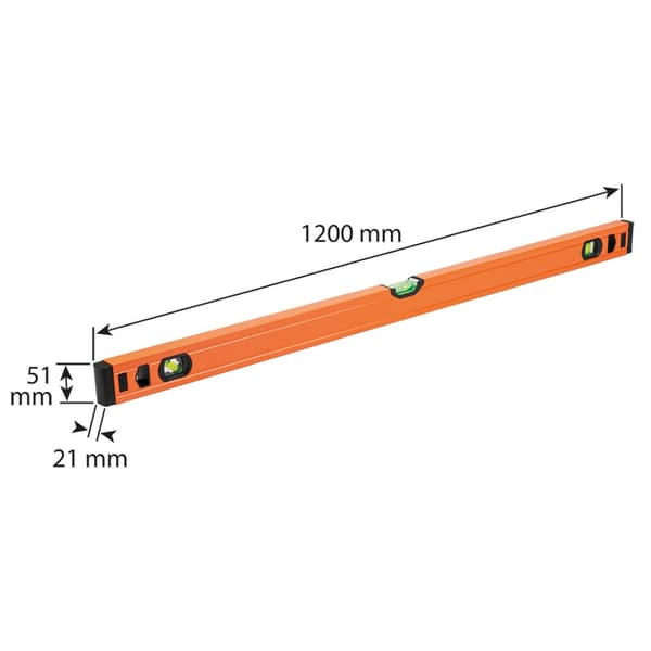 Alumiininen vesivaaka S 300, 3 pulloa, 120 cm