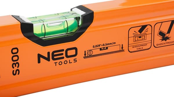 Vattenpass av aluminium S 300, 3 flaskor, 150 cm