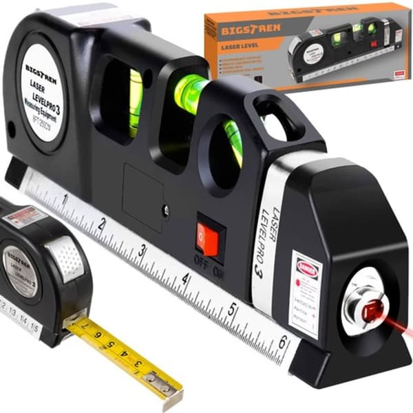 Laserniveau med målebånd 250 cm Bigstreen 21747