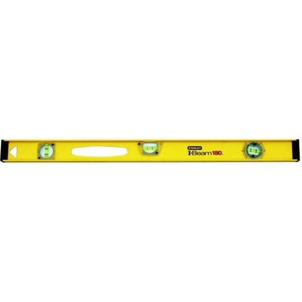 STANLEY I-Beam 180 aluminiumprofilnivå - 1-42-921 - Noggrannhet +/-1,5 mm/m - 3 vändbara flaskor