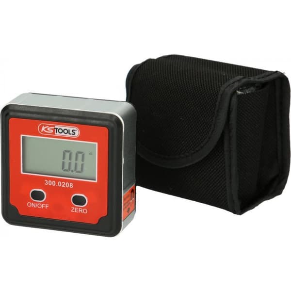 Magnetisk digital vinkelnivå - KS TOOLS - 300.0208 - LCD-skärm - 2 flaskor - Magnetiserad