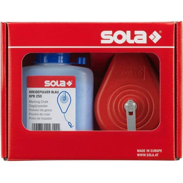 Nivå - snöre - lodlinje - jalons - mätsticka - Sola märkpulver - 66110543 - CLP 30 SET B Markeringskit, Röd, 30 m